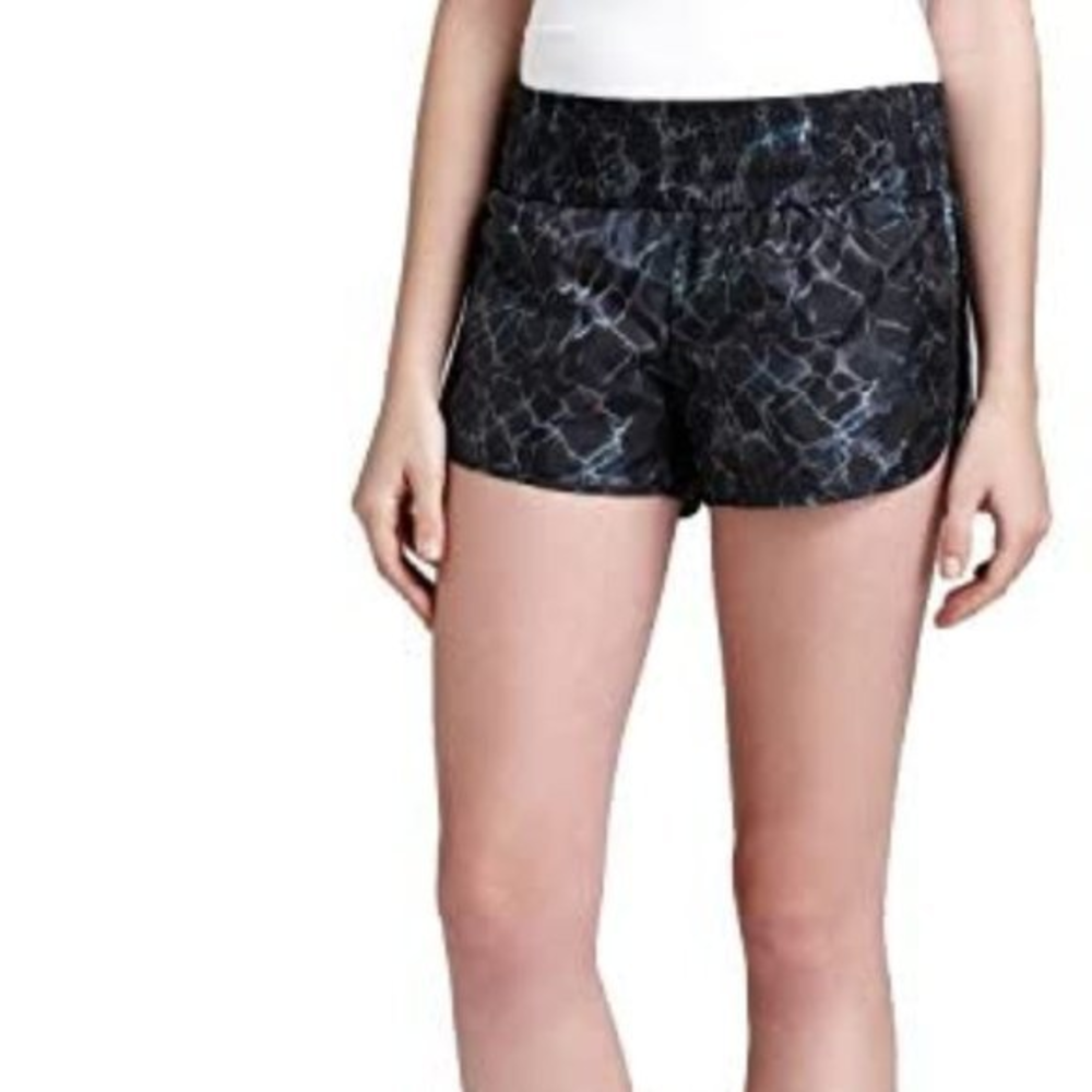 NWT Theory‎ 38 'Hye' Shard Print Black Nylon Shorts